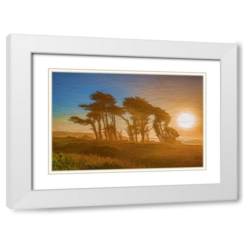 Beach Trees White Modern Wood Framed Art Print with Double Matting by Murdock, Ramona