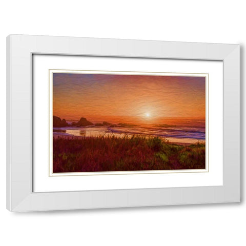 Beach Color White Modern Wood Framed Art Print with Double Matting by Murdock, Ramona