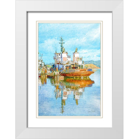 Harbor Tug White Modern Wood Framed Art Print with Double Matting by Murdock, Ramona