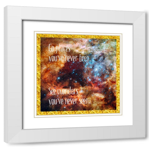 Go Places White Modern Wood Framed Art Print with Double Matting by Murdock, Ramona