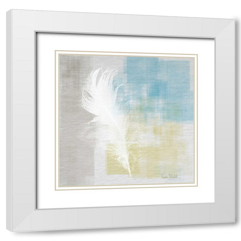 White Feather Abstract I White Modern Wood Framed Art Print with Double Matting by Murdock, Ramona