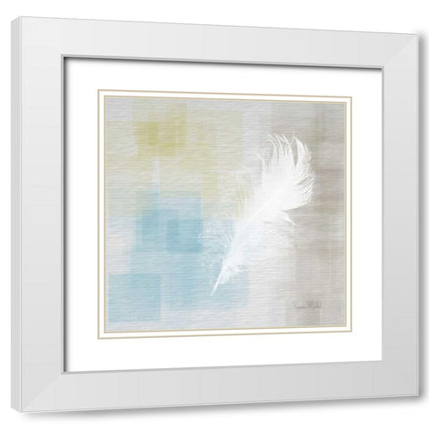 White Feather Abstract II White Modern Wood Framed Art Print with Double Matting by Murdock, Ramona