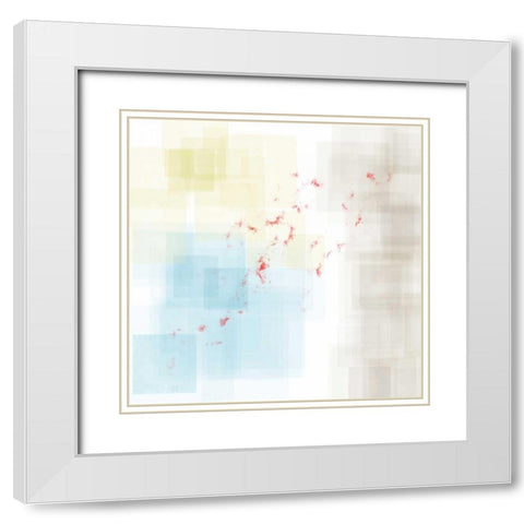 Abstract Splatter II White Modern Wood Framed Art Print with Double Matting by Murdock, Ramona
