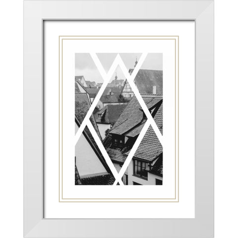 Rothenburg Housetops White Modern Wood Framed Art Print with Double Matting by Murdock, Ramona