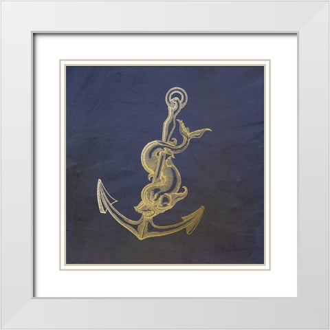 Golden Anchor White Modern Wood Framed Art Print with Double Matting by Murdock, Ramona