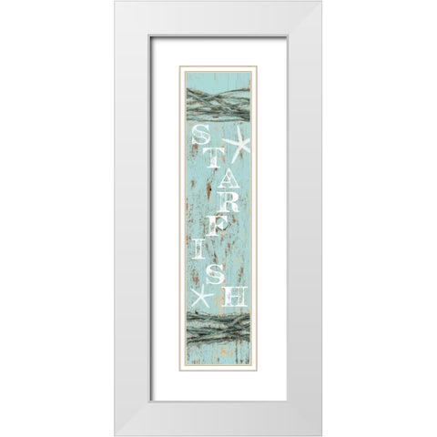 Starfish White Modern Wood Framed Art Print with Double Matting by Murdock, Ramona