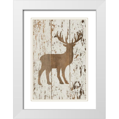 Deer in Reverse White Modern Wood Framed Art Print with Double Matting by Murdock, Ramona