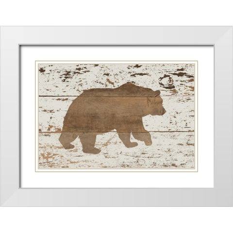 Bear in Reverse White Modern Wood Framed Art Print with Double Matting by Murdock, Ramona