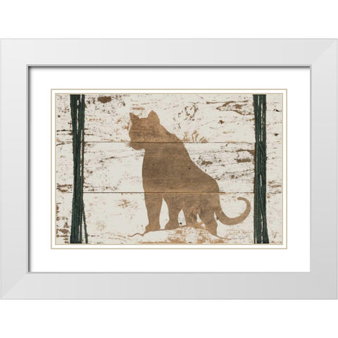 Cougar in Reverse White Modern Wood Framed Art Print with Double Matting by Murdock, Ramona