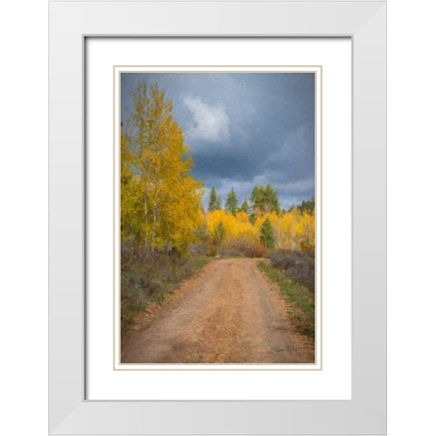 Stormy Road White Modern Wood Framed Art Print with Double Matting by Murdock, Ramona