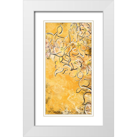 Floral Panel III White Modern Wood Framed Art Print with Double Matting by Murdock, Ramona