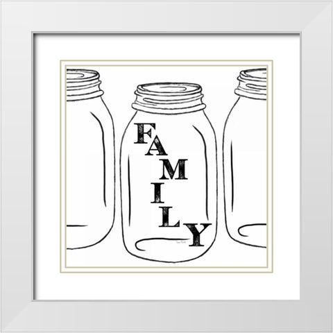 Family White Modern Wood Framed Art Print with Double Matting by Murdock, Ramona