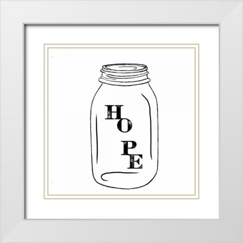 Hope White Modern Wood Framed Art Print with Double Matting by Murdock, Ramona