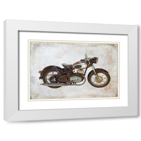 Ardie Motorcycle White Modern Wood Framed Art Print with Double Matting by Murdock, Ramona