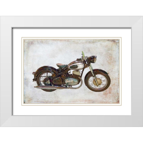 Ardie Motorcycle White Modern Wood Framed Art Print with Double Matting by Murdock, Ramona