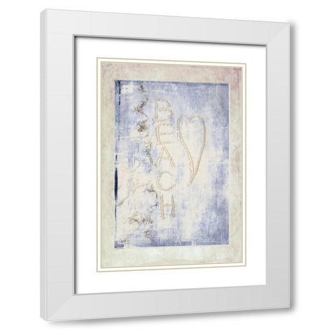 Beach Heart White Modern Wood Framed Art Print with Double Matting by Murdock, Ramona
