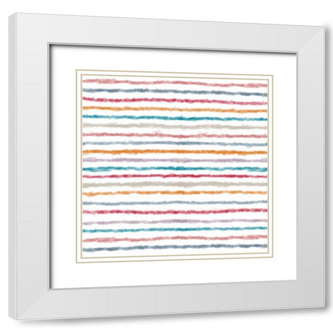 Impressionist Lines White Modern Wood Framed Art Print with Double Matting by Murdock, Ramona