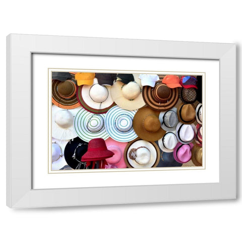 Hats Hats Hats White Modern Wood Framed Art Print with Double Matting by Murdock, Ramona
