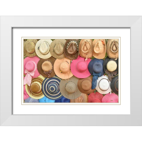 More Hats White Modern Wood Framed Art Print with Double Matting by Murdock, Ramona