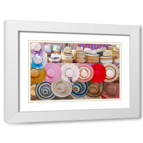 Tourist Hats White Modern Wood Framed Art Print with Double Matting by Murdock, Ramona