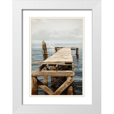 Relaxing II White Modern Wood Framed Art Print with Double Matting by Murdock, Ramona