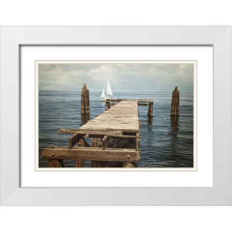 Relaxing White Modern Wood Framed Art Print with Double Matting by Murdock, Ramona