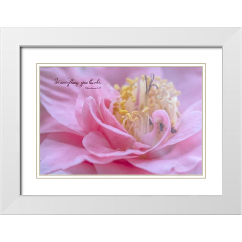 Give Thanks in All Things White Modern Wood Framed Art Print with Double Matting by Murdock, Ramona