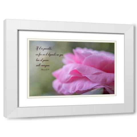 Live at Peace White Modern Wood Framed Art Print with Double Matting by Murdock, Ramona