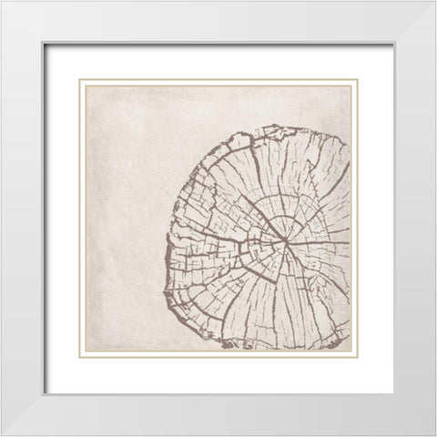 Tree Stump Taupe White Modern Wood Framed Art Print with Double Matting by Murdock, Ramona