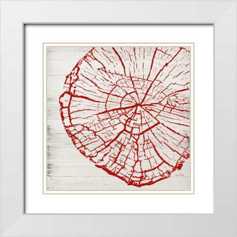 Tree Rings II White Modern Wood Framed Art Print with Double Matting by Murdock, Ramona