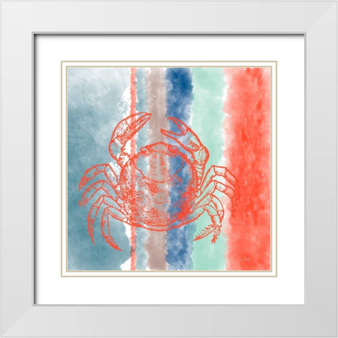 Crab Stripes White Modern Wood Framed Art Print with Double Matting by Murdock, Ramona