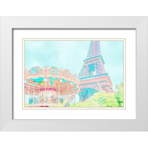Cotton Candy Carousel White Modern Wood Framed Art Print with Double Matting by Murdock, Ramona