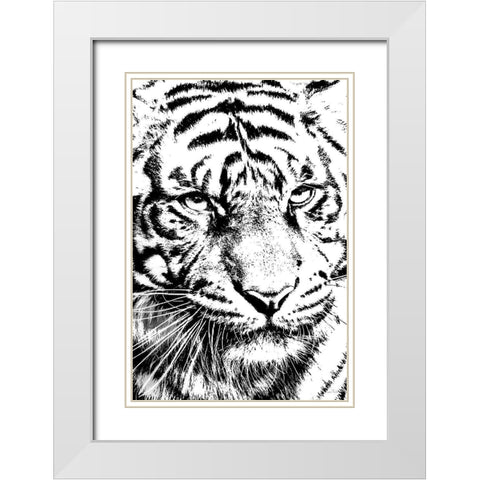 Kitty Kitty White Modern Wood Framed Art Print with Double Matting by Murdock, Ramona