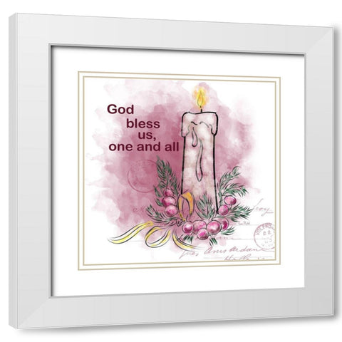 Bless Us One and All White Modern Wood Framed Art Print with Double Matting by Murdock, Ramona