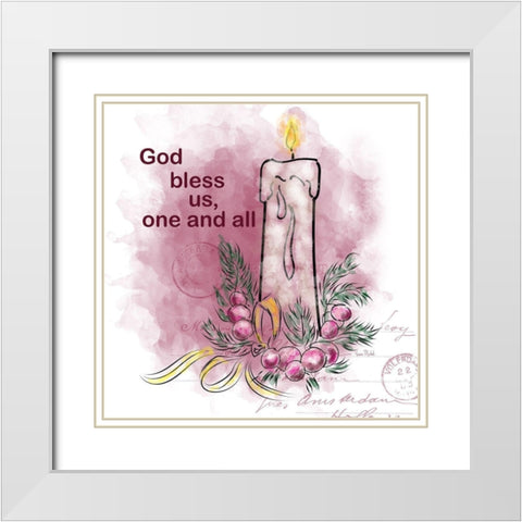 Bless Us One and All White Modern Wood Framed Art Print with Double Matting by Murdock, Ramona