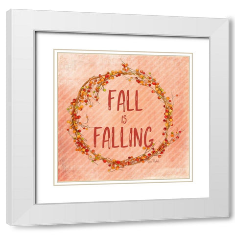 Fall is Falling White Modern Wood Framed Art Print with Double Matting by Murdock, Ramona
