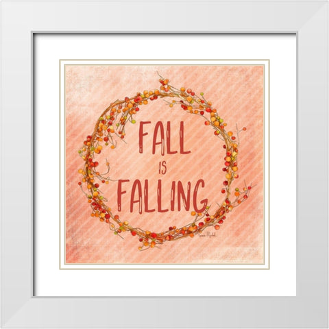 Fall is Falling White Modern Wood Framed Art Print with Double Matting by Murdock, Ramona