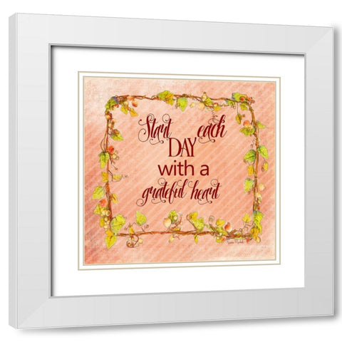 Start Each Day White Modern Wood Framed Art Print with Double Matting by Murdock, Ramona