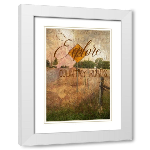 Explore Country Roads White Modern Wood Framed Art Print with Double Matting by Murdock, Ramona