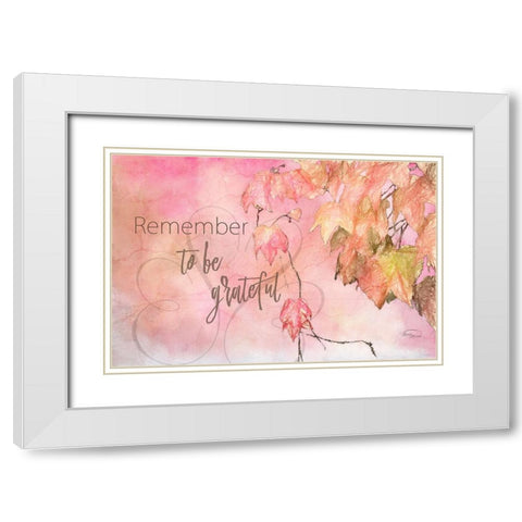 Remember to Be Grateful White Modern Wood Framed Art Print with Double Matting by Murdock, Ramona