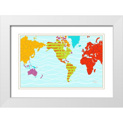 Color Map II White Modern Wood Framed Art Print with Double Matting by Murdock, Ramona