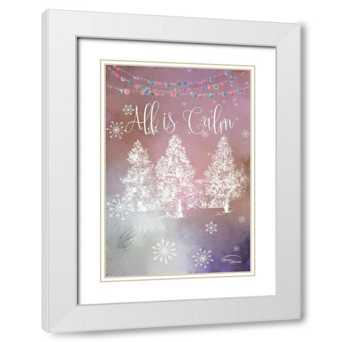 All is Calm White Modern Wood Framed Art Print with Double Matting by Murdock, Ramona