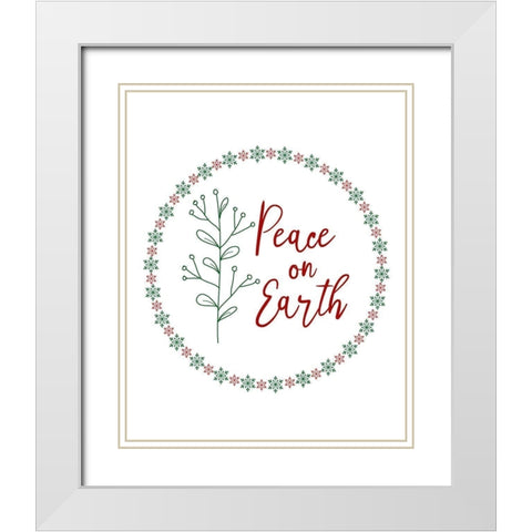 Peace on Earth White Modern Wood Framed Art Print with Double Matting by Murdock, Ramona