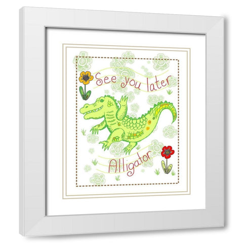 See You Later Alligator White Modern Wood Framed Art Print with Double Matting by Murdock, Ramona