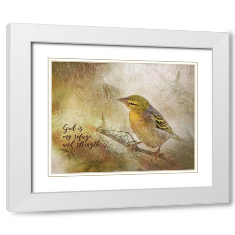 God is My Refuge White Modern Wood Framed Art Print with Double Matting by Murdock, Ramona