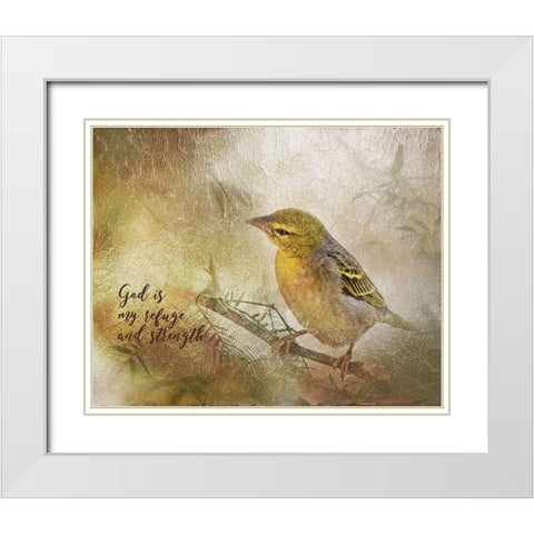 God is My Refuge White Modern Wood Framed Art Print with Double Matting by Murdock, Ramona