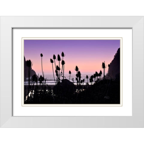 Beach Twilight I White Modern Wood Framed Art Print with Double Matting by Murdock, Ramona