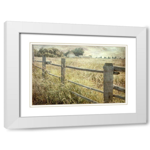 Rustic Fence White Modern Wood Framed Art Print with Double Matting by Murdock, Ramona