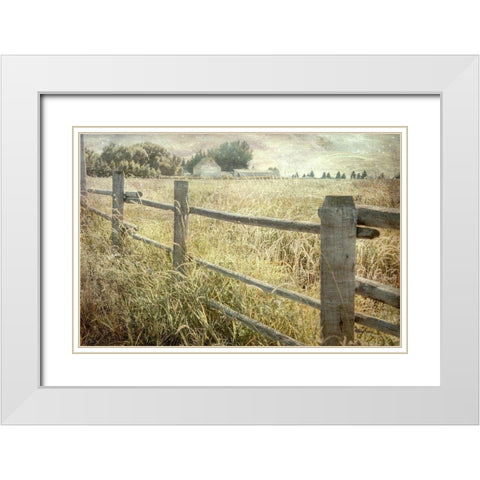 Rustic Fence White Modern Wood Framed Art Print with Double Matting by Murdock, Ramona