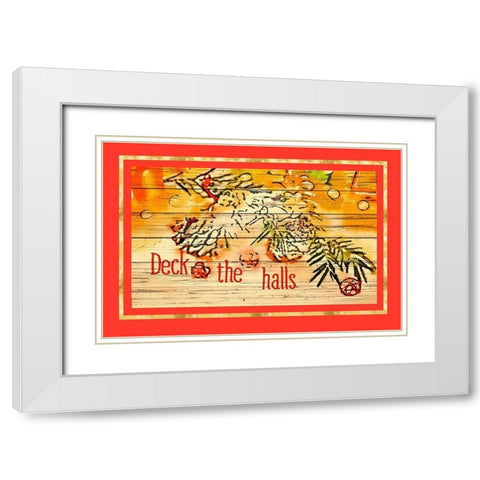 Deck the Halls White Modern Wood Framed Art Print with Double Matting by Murdock, Ramona